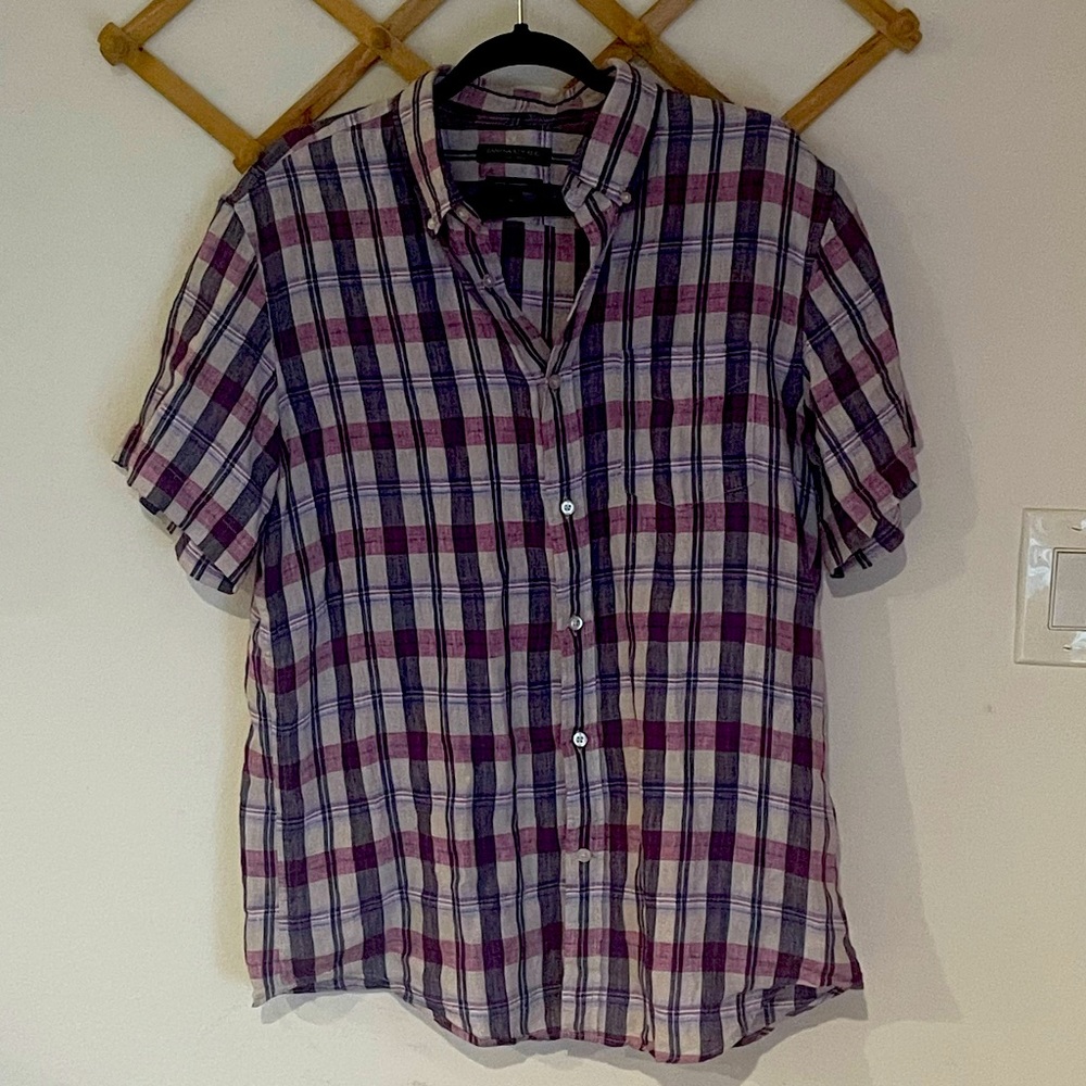 🍌Banana Republic 100% linen vintage short sleeve button down